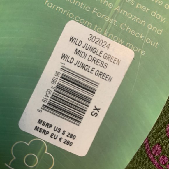 Farm Rio Wild Jungle Handkerchief Midi-Dress XS - Picture 5 of 5